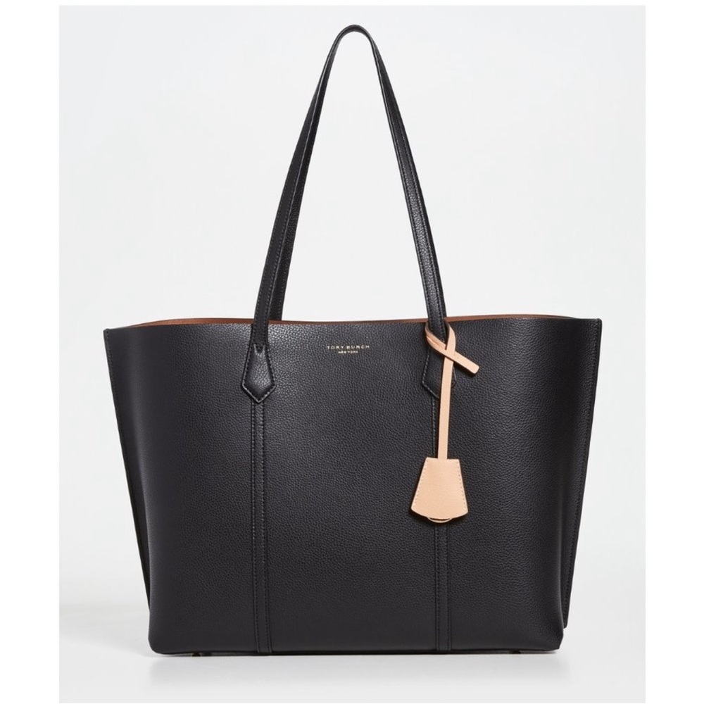 Tory Burch Perry EUC Triple Compartment Leather Large Shoulder Tote BLACK - Picture 3 of 16